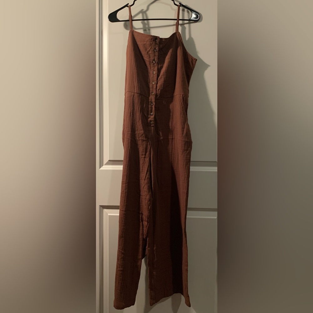 NWT Sanctuary Brown Button Down Medium Jumpsuit.